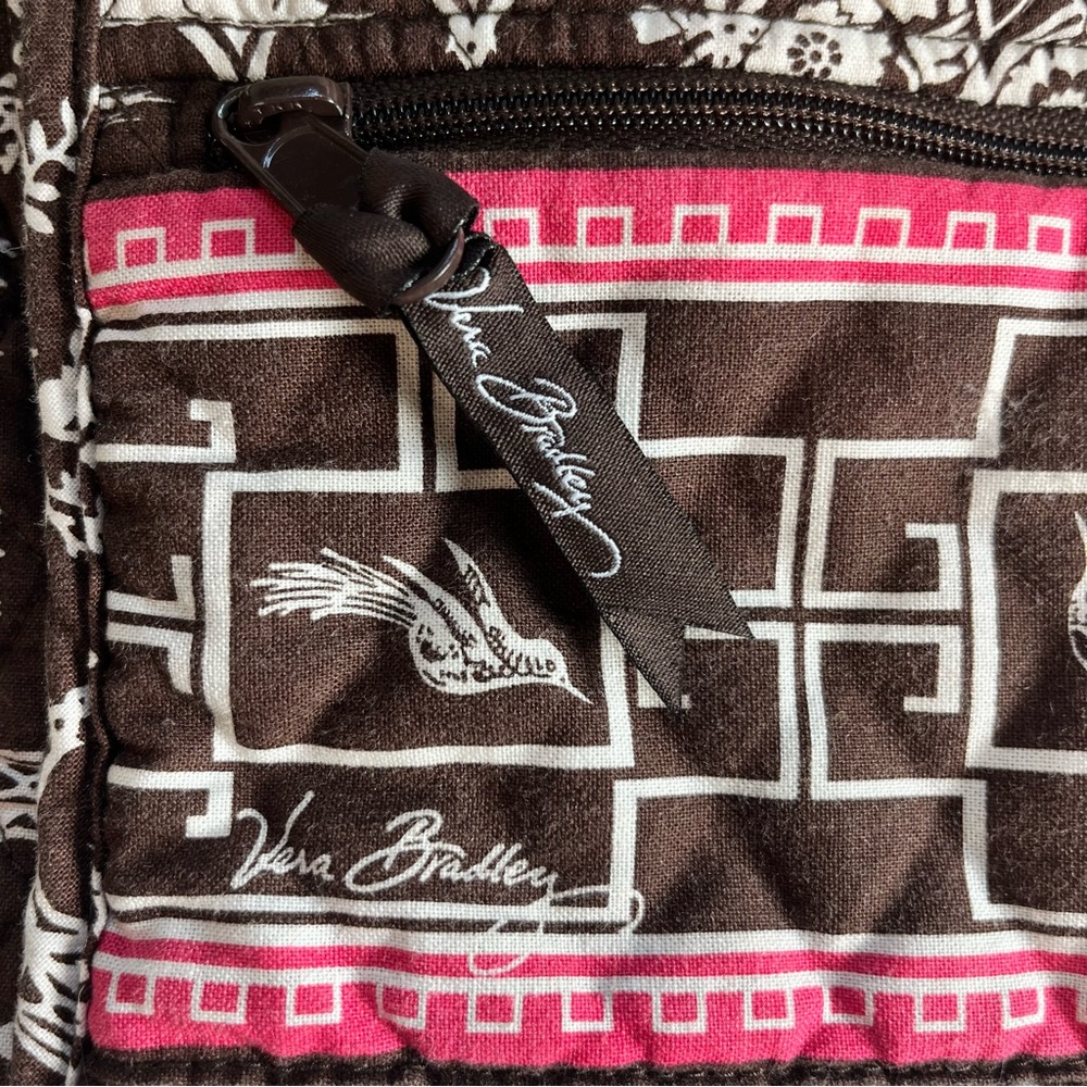 Vera Bradley Retired Imperial Asian Toile Brown Pink Crossbody Messenger Bag EUC - Picture 15 of 16